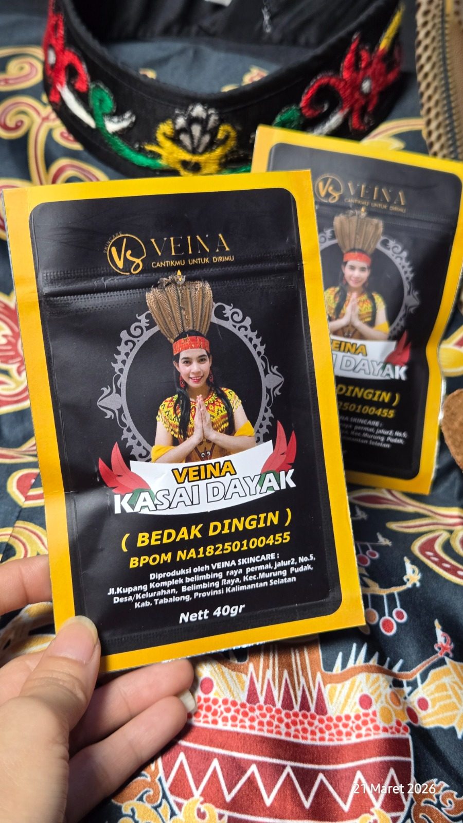 Veina Kasai Dayak Sachet (Bedak Dingin)